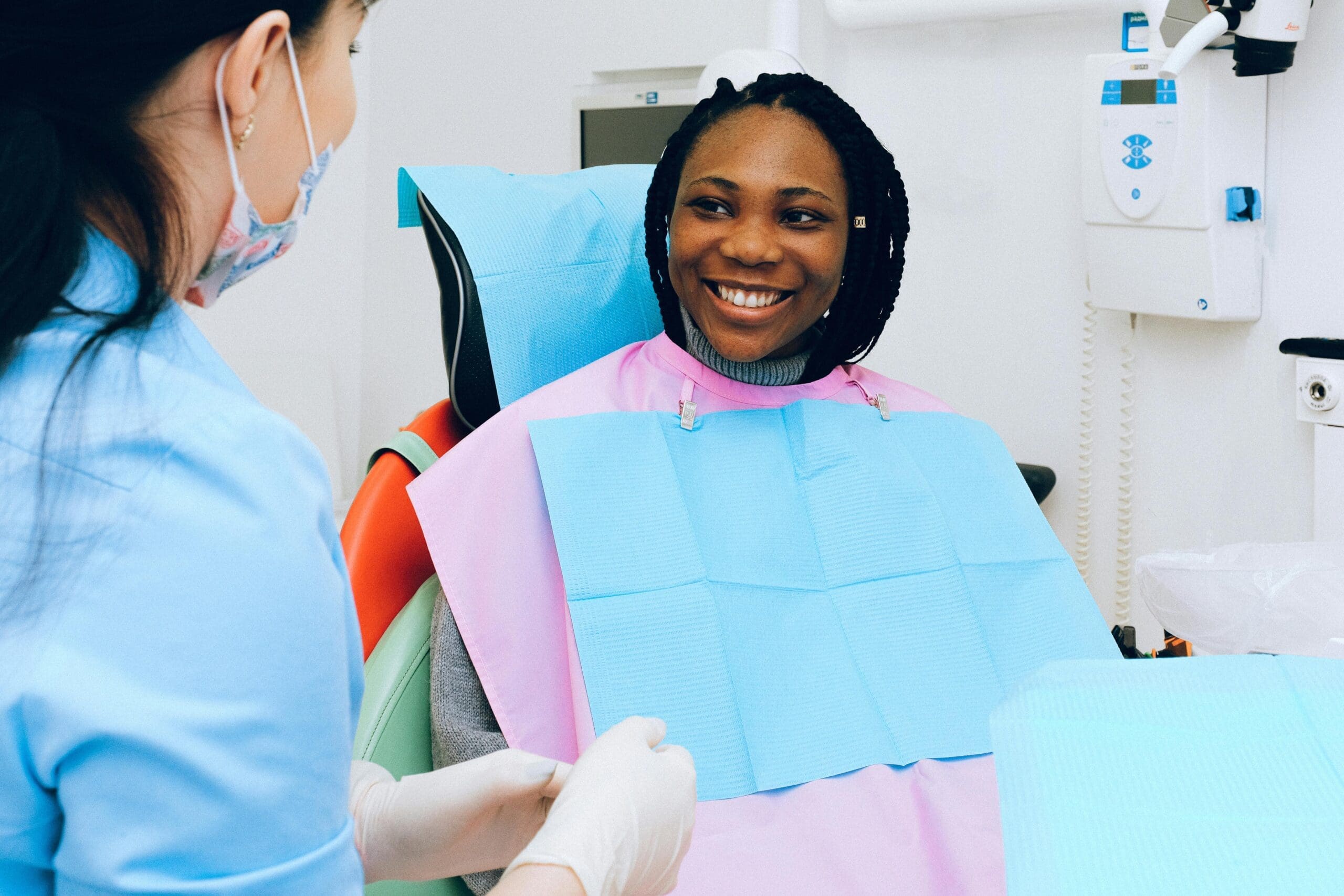 smiling dentist patient