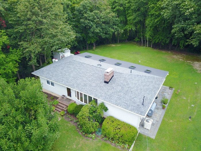 New roof with four skylights