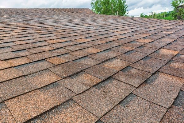 Close up of shingle on a roof